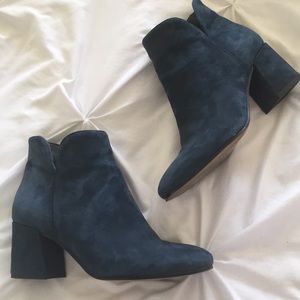 Vince Camuto blue suede booties